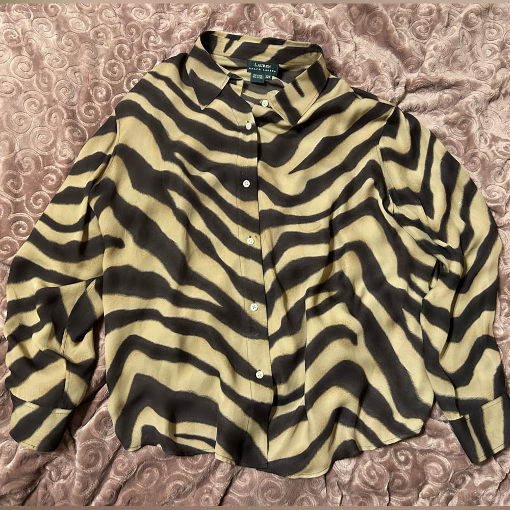 Lauren - Ralph Lauren Brown Zebra Print shirt